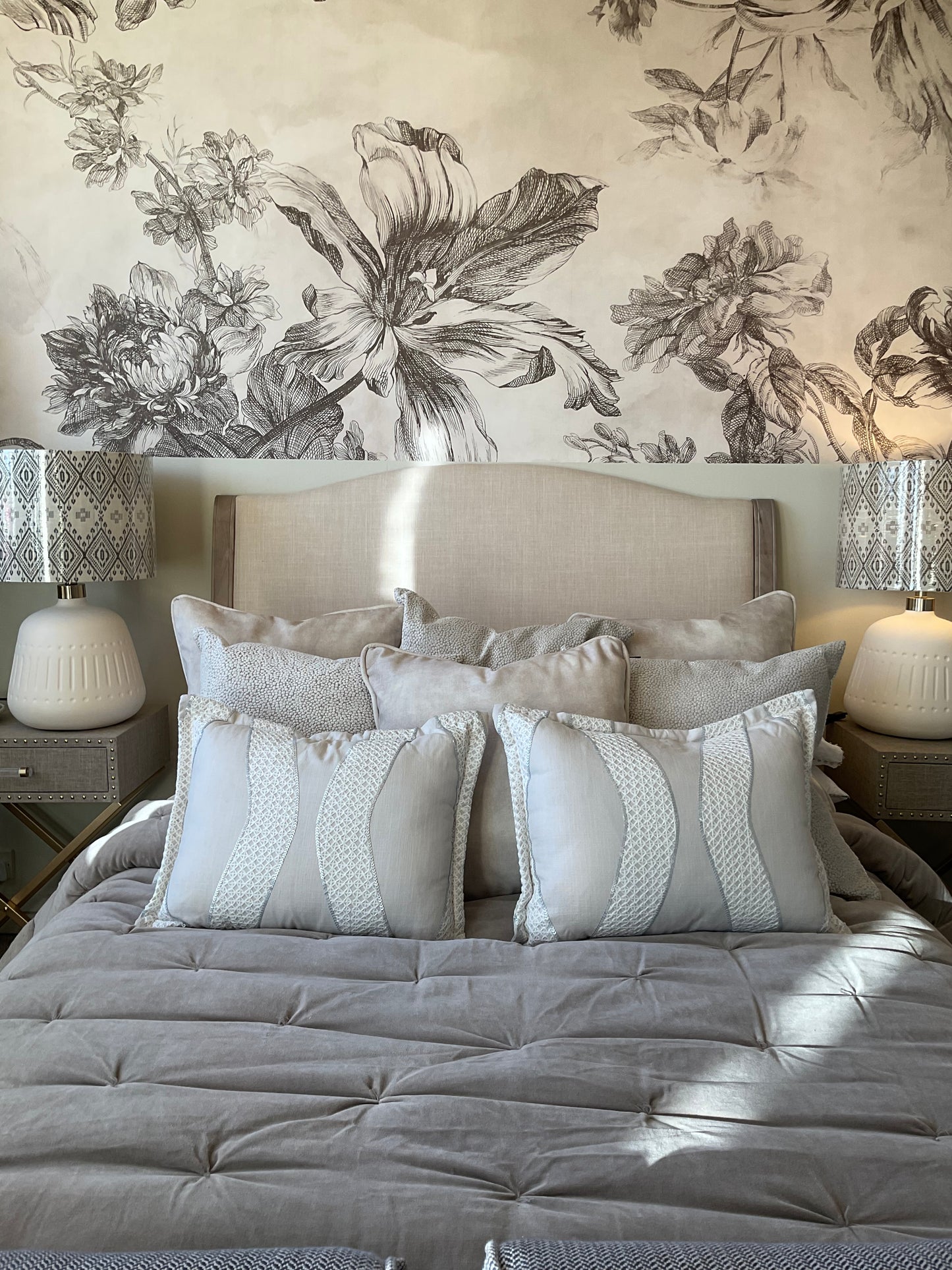 Beige linen cushion