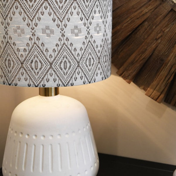 Table Lamp with Hand Woven Linen Shade