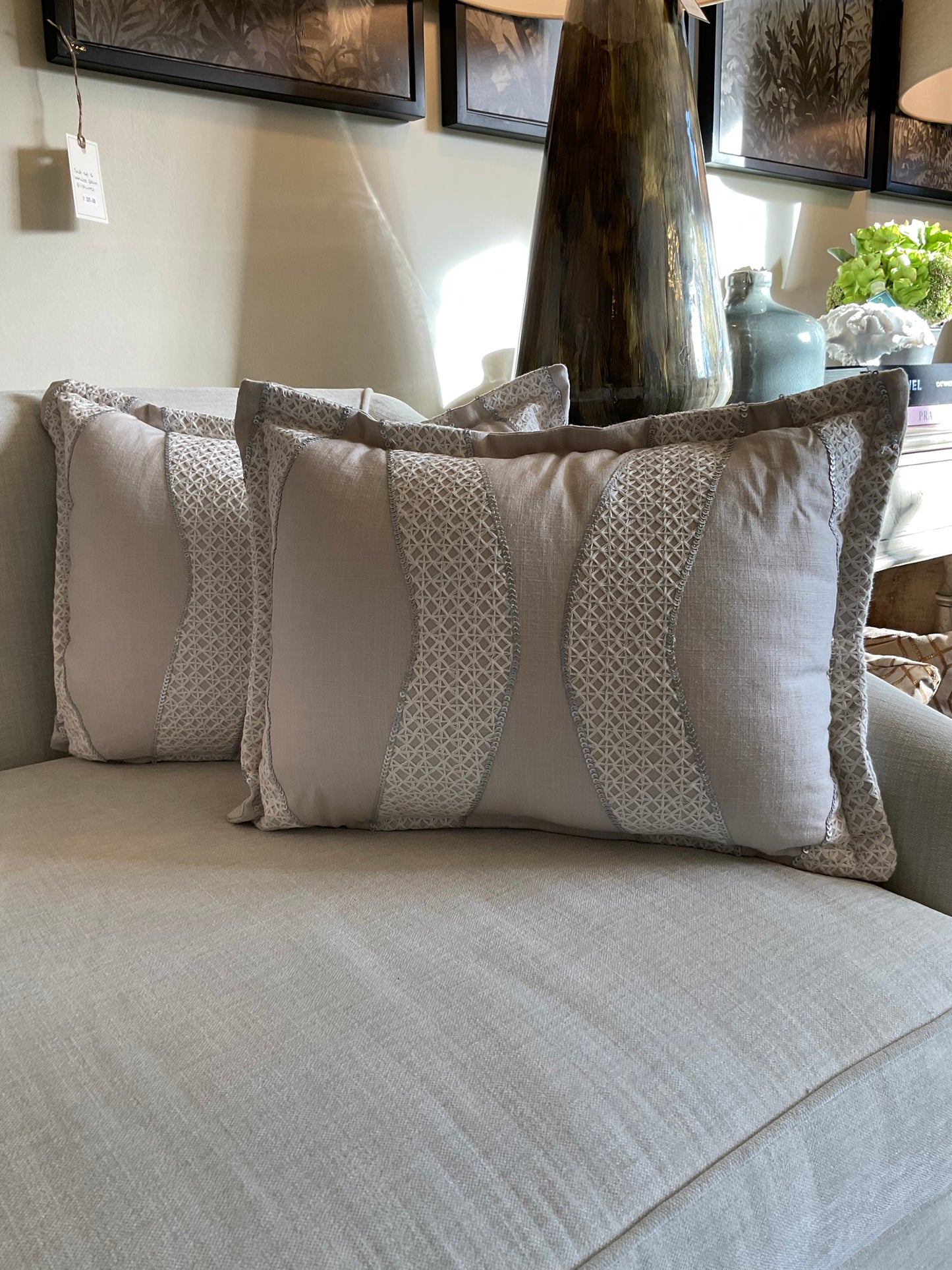 Beige linen cushion