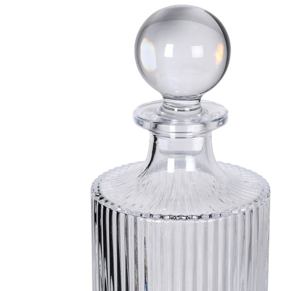 Ribbed Decanter and set of 4 glasses