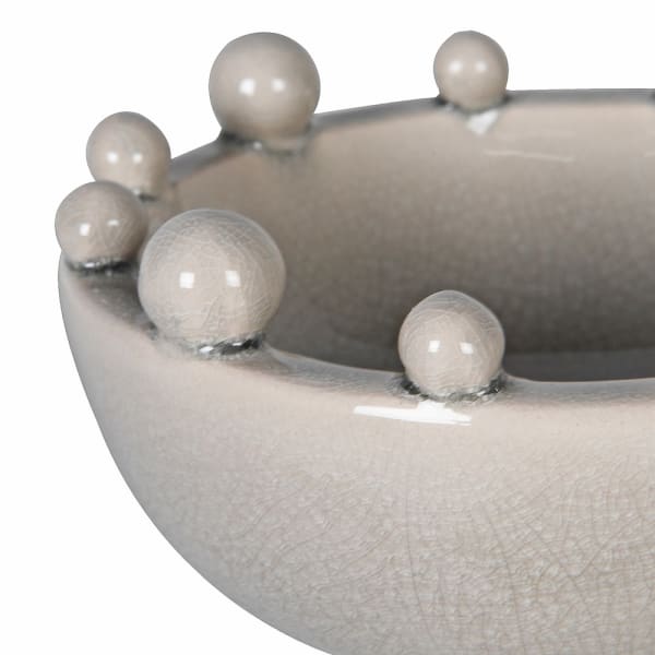 Cream Ceramic Trinket Bobble Edged Bowl - small