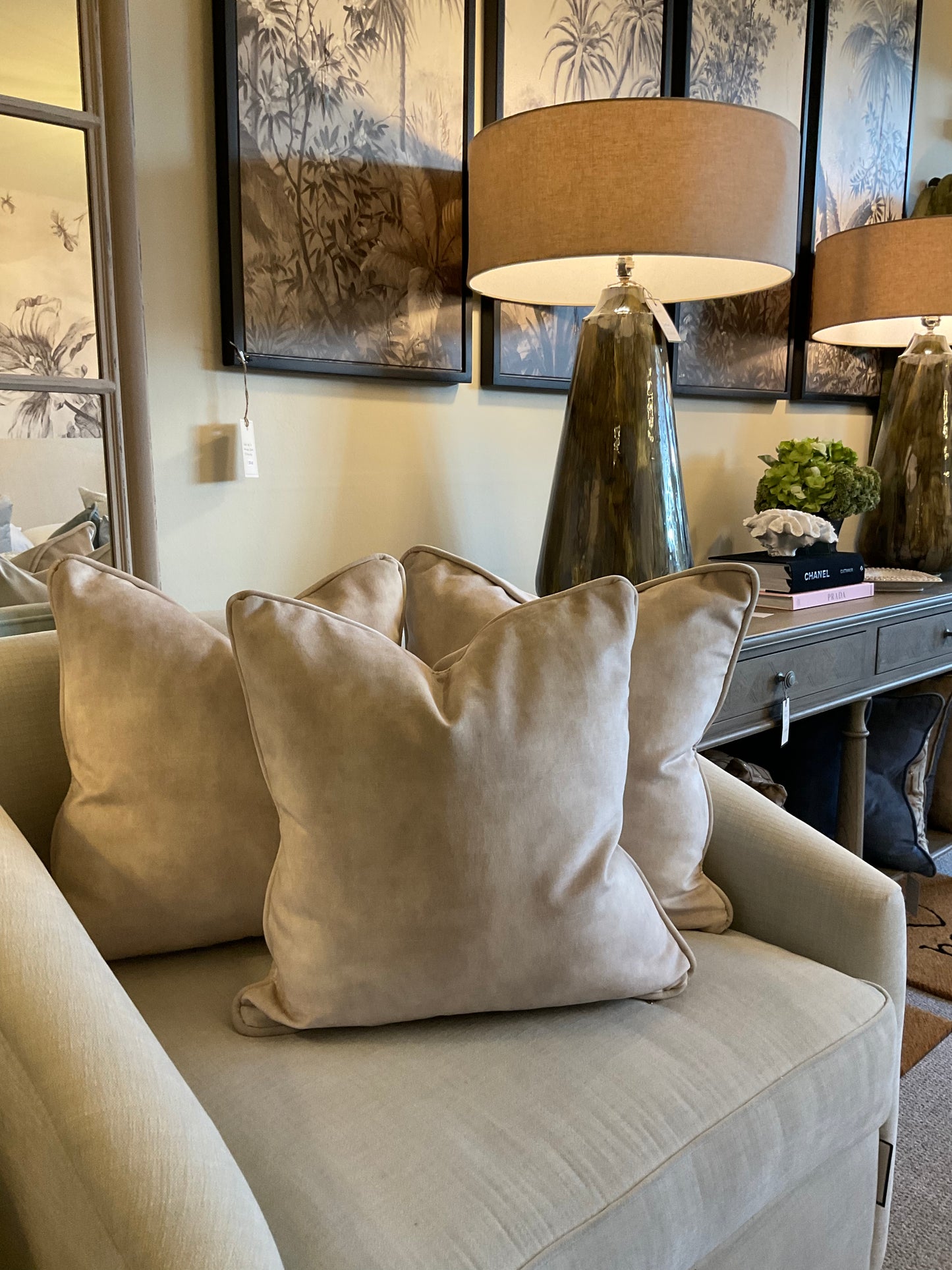 Beige Velvet Cushion
