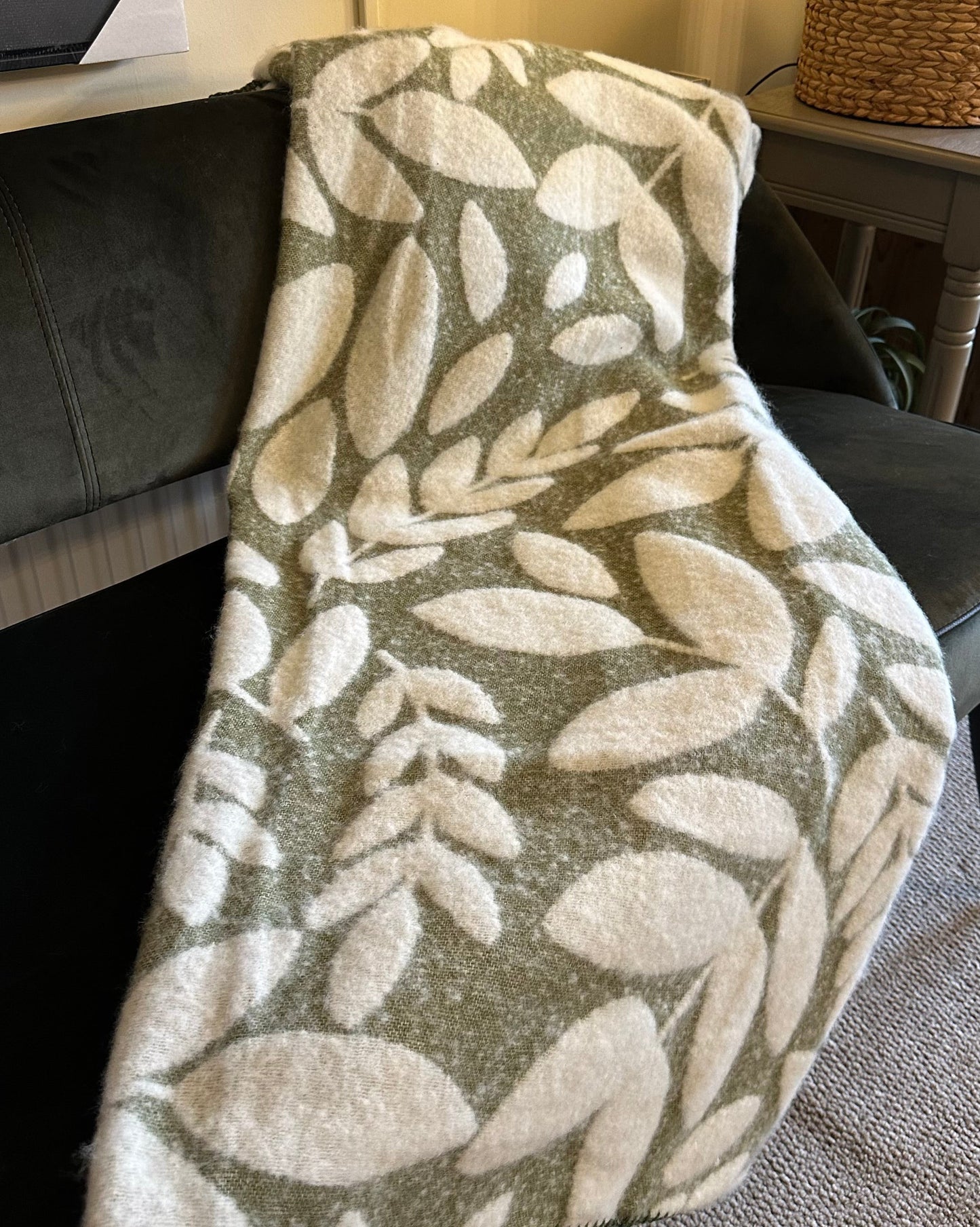 Green Botanical Throw