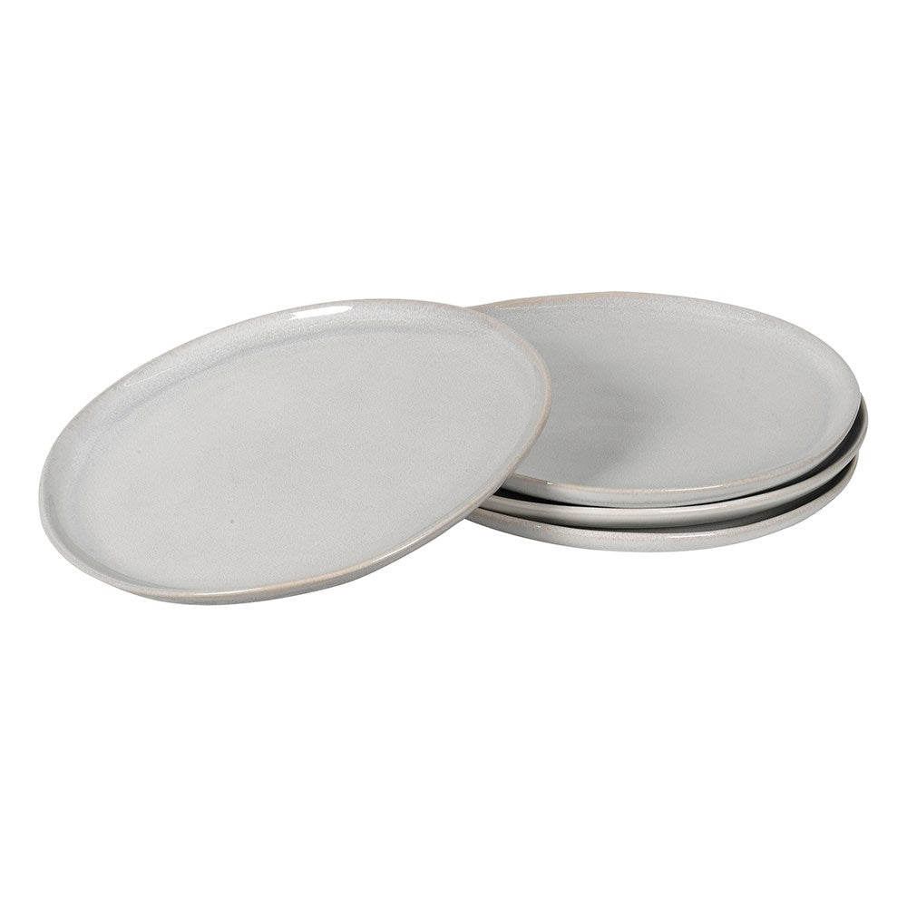 Set of 4 Cream Organic Shape Dinner Plates