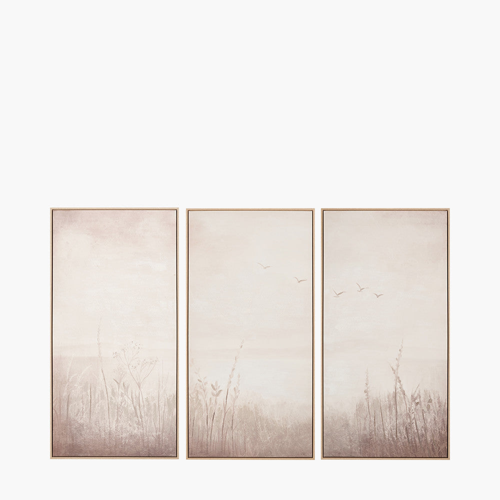 3 Natural and White Landscape Canvases