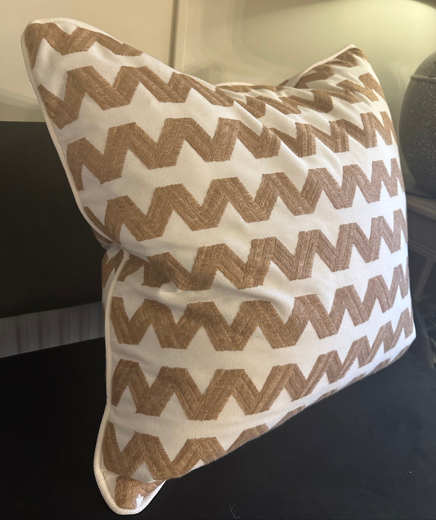 Large Mustard Zigzag Cushion