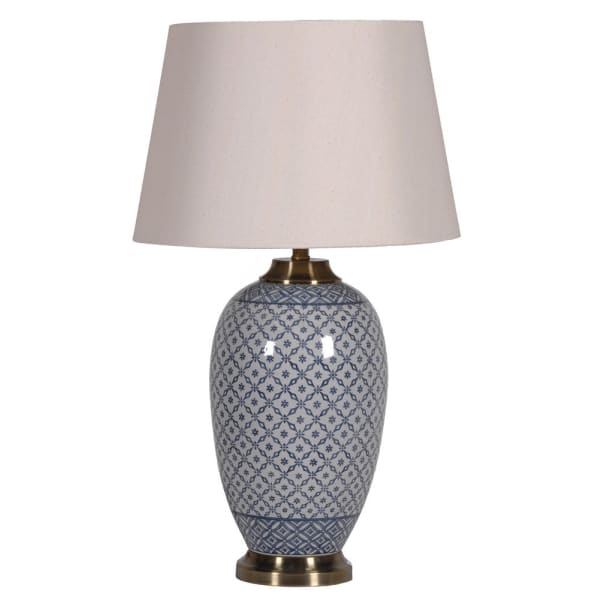 Patterned Jar Lamp with Shade
