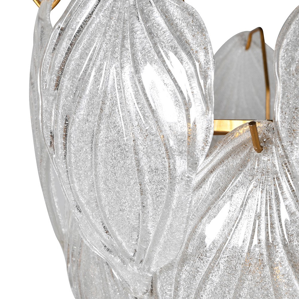 Frosted Leaves 4 Tier Chandelier
