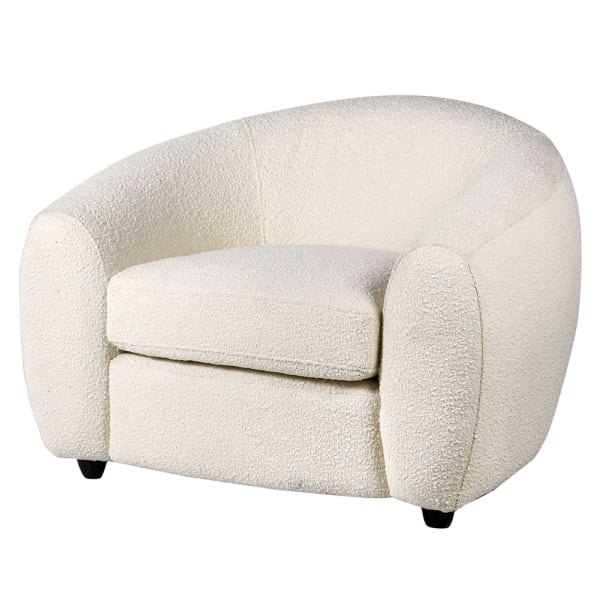 Ivory bouclé armchair