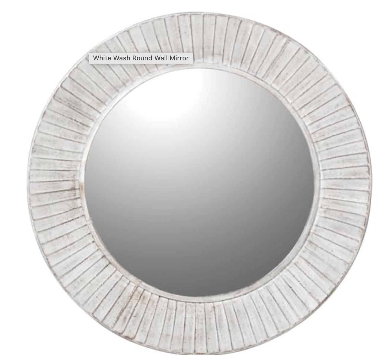 White Wash Round Wall Mirror