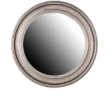 Distressed Silver Round Mirror