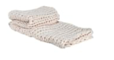 Cream Chunky Knit Throw