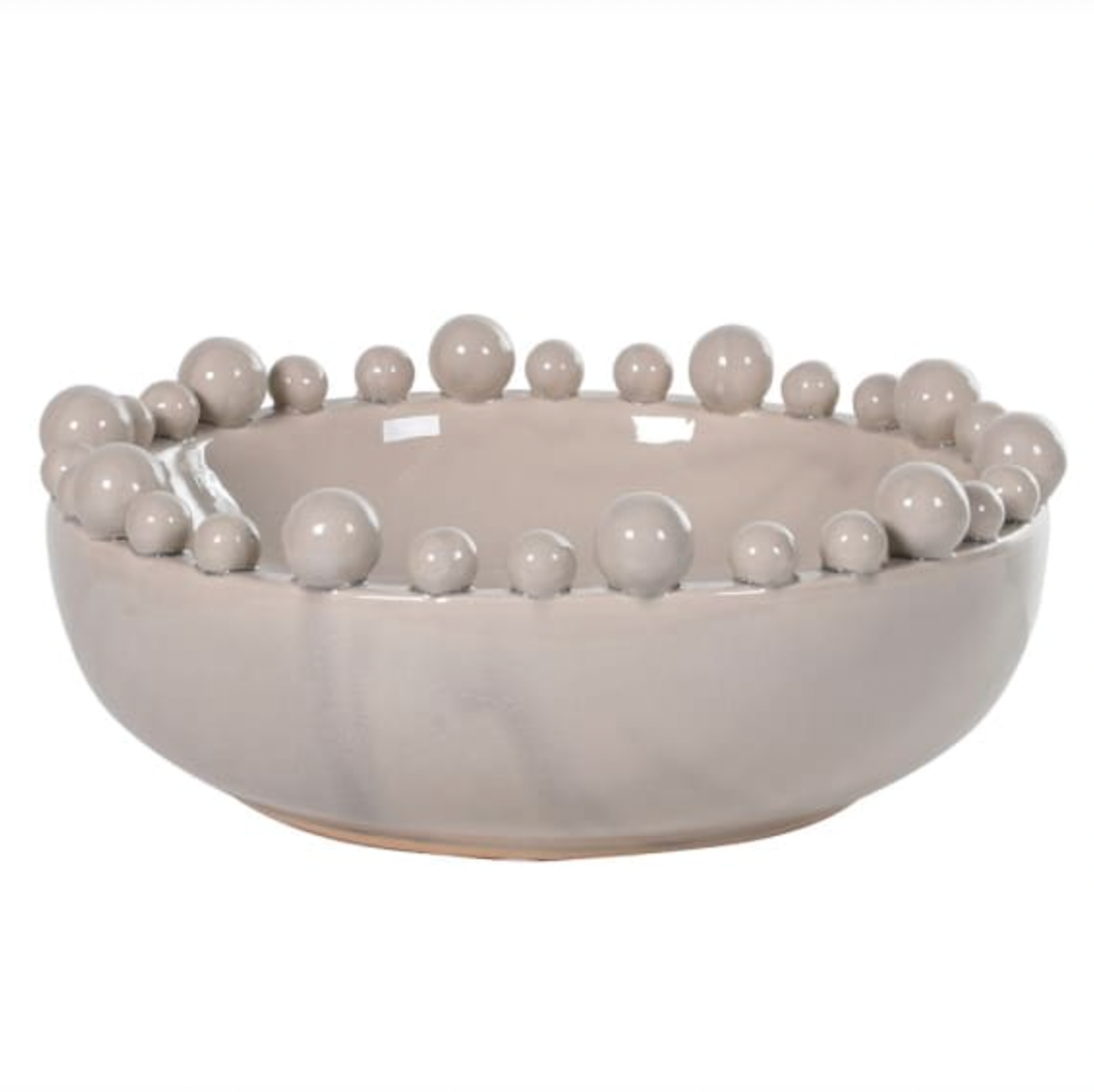 Cream Ceramic Bobble Edged Bowl
