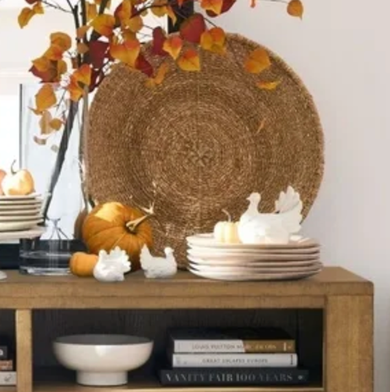 Large Round Woven Tray