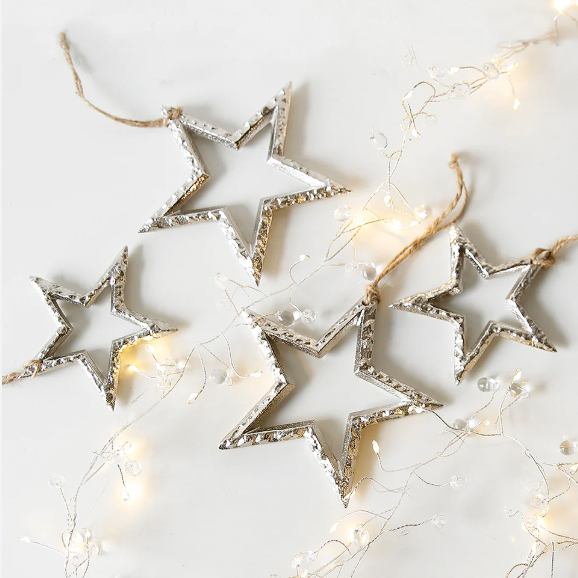 Large Silver Metal Star