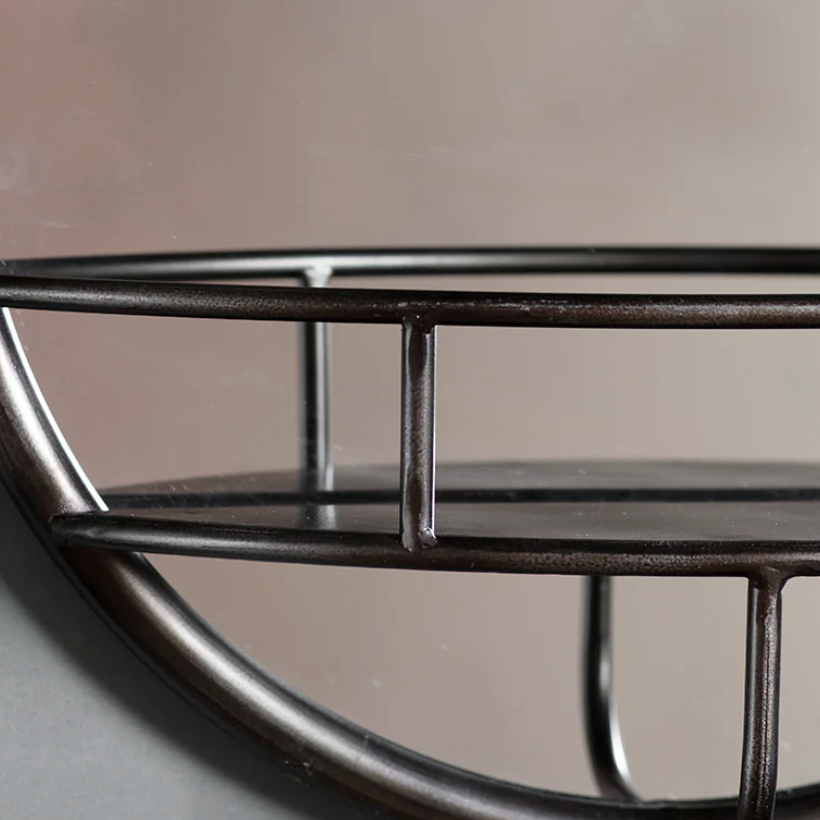 Small Round Wall Mirror – Bronze