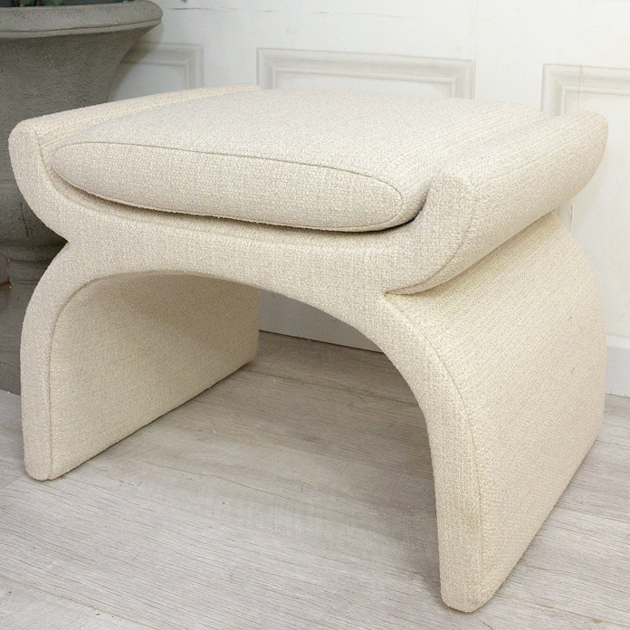 Cream Bouclé Arch Stool