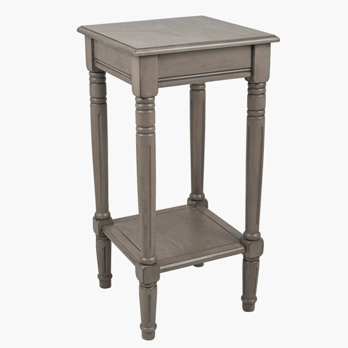 Taupe Pine Wood Accent Table