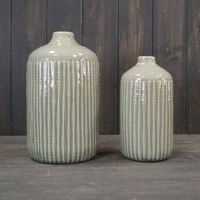 Small Ceramic Indented Flower Vase