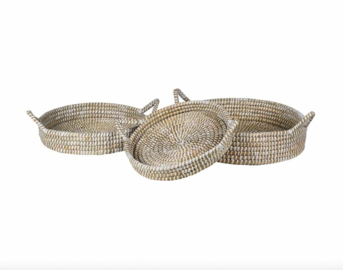 Set of 3 Woven Round Trays