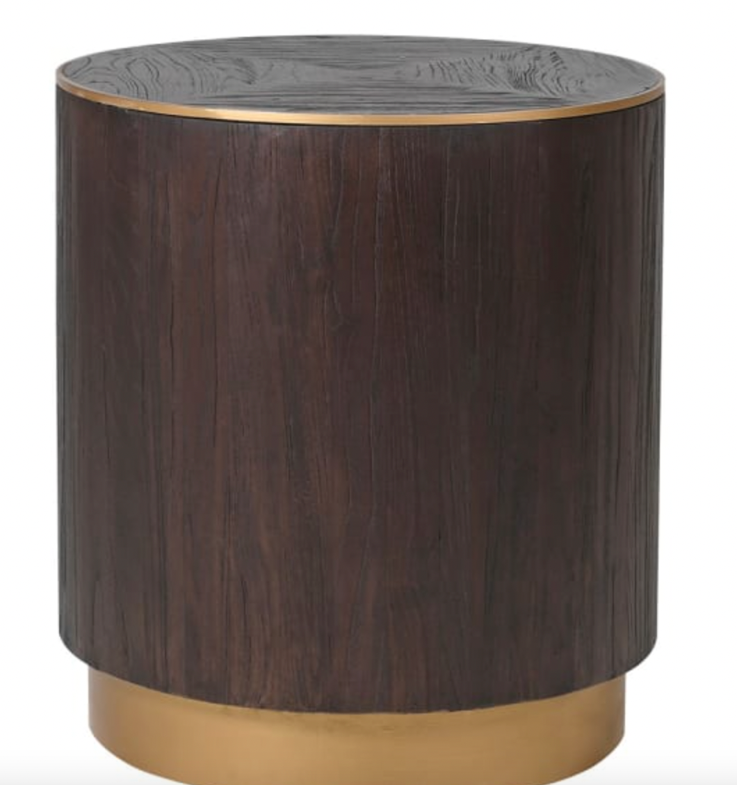 Brushed Elm Round Lamp Table