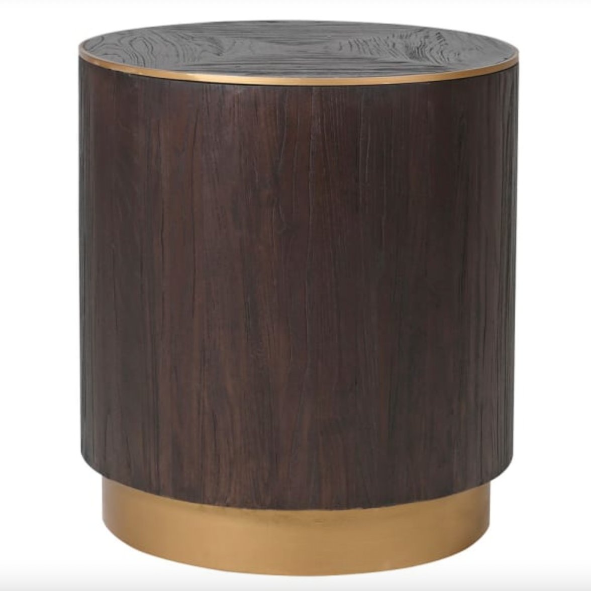 Brushed Elm Round Lamp Table