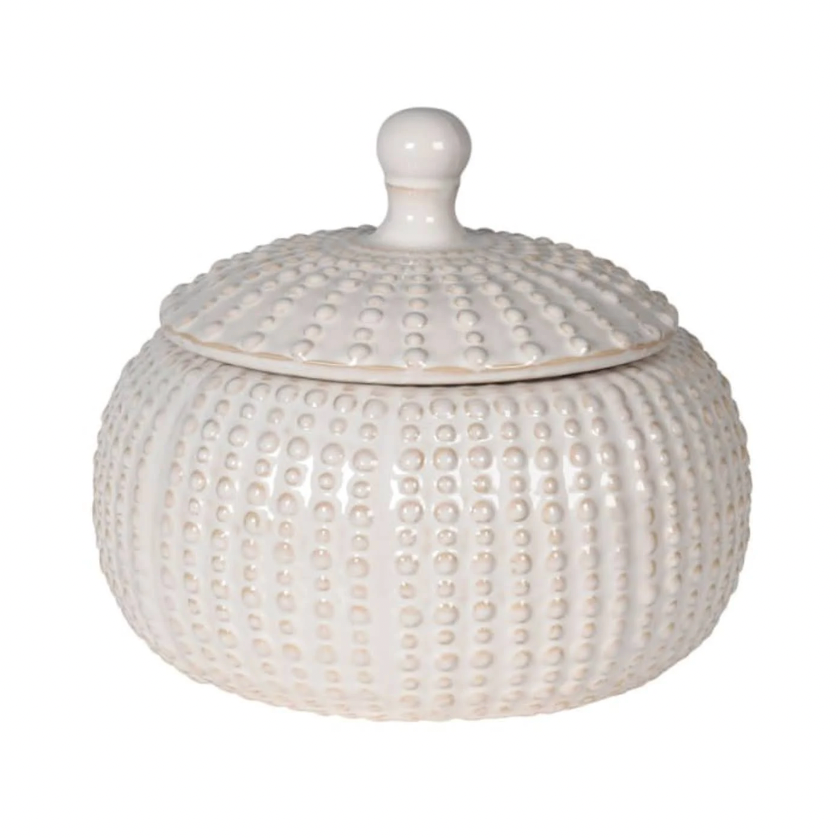 White Bobbles Ceramic Jar