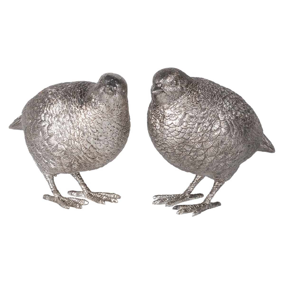 Set of 2 Standing Quail Ornaments