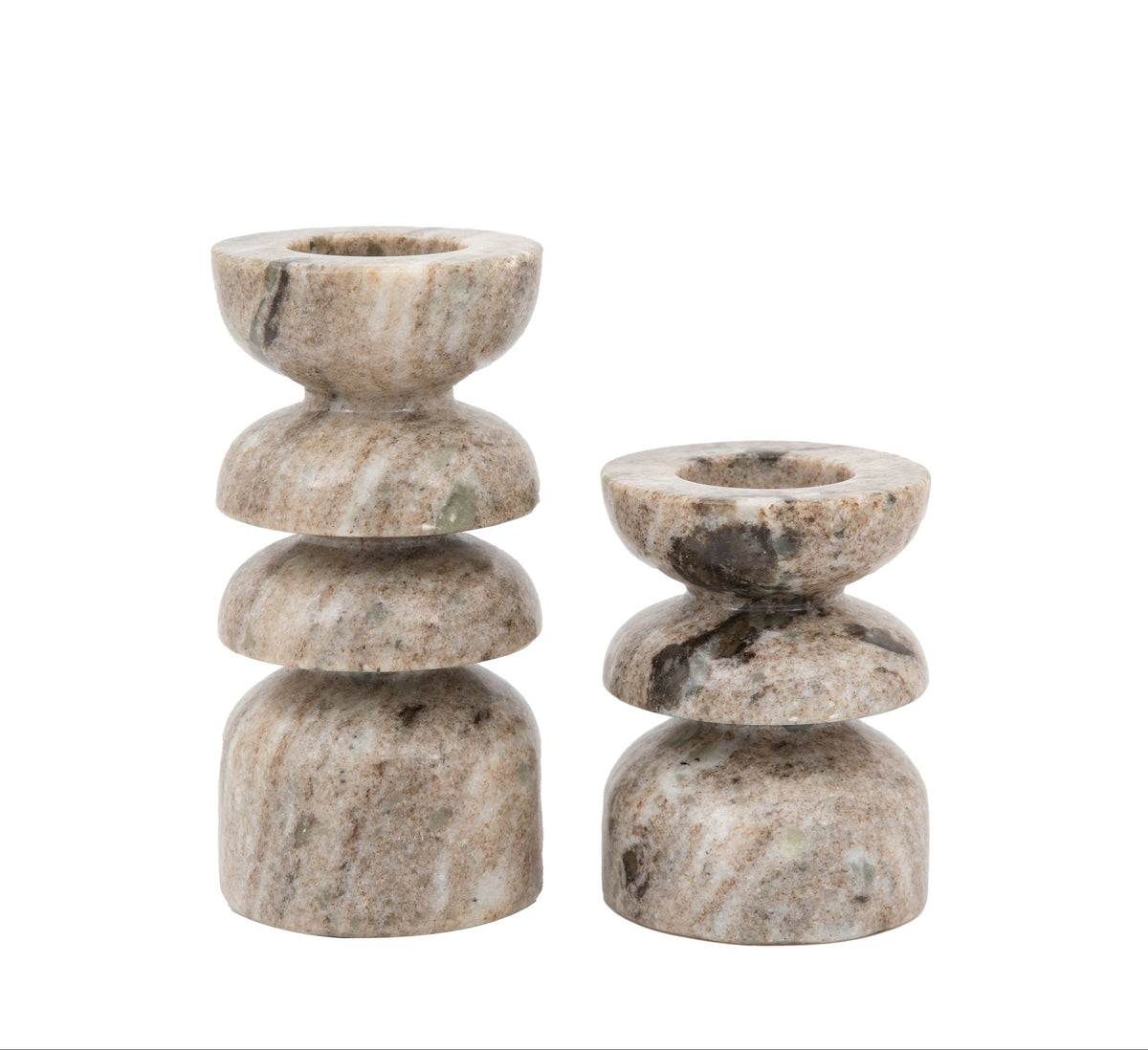 Azuaga Marble Candlestick Sandstone — Set of 2