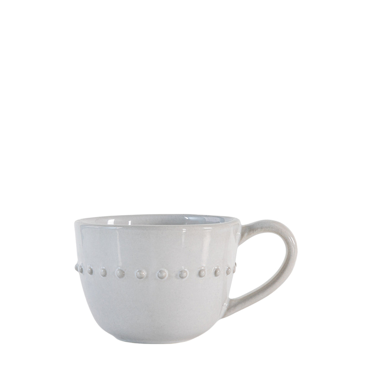 Organic Beaded Mug White — Set of 4