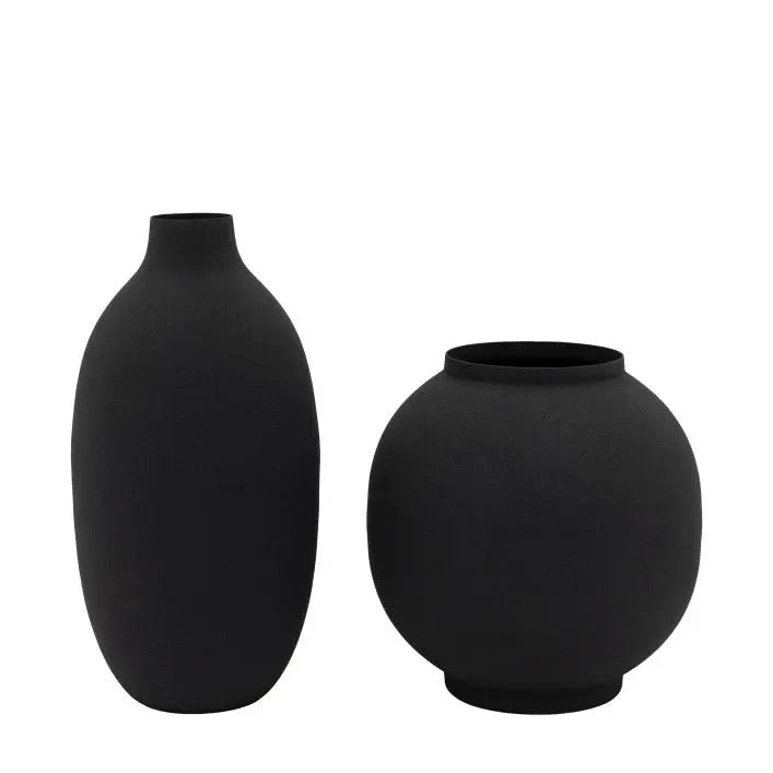 Zia Vase Black Assorted Set of 2