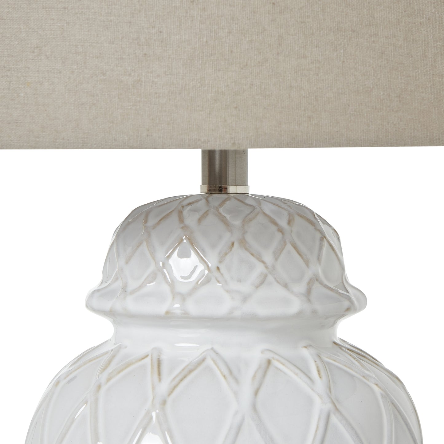 Ceramic Ginger Jar Lamp with Linen Shade