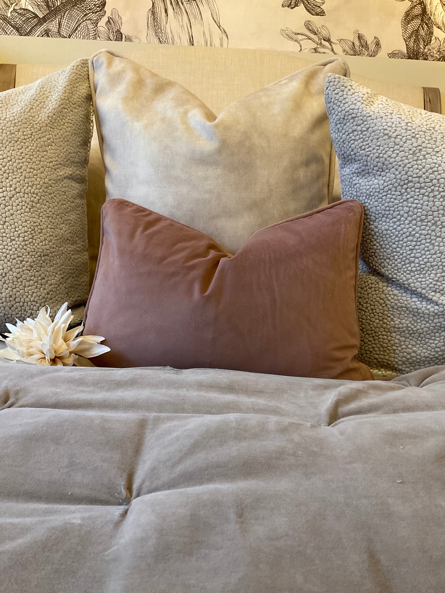 Blush Velvet Cushion - 30 x 45