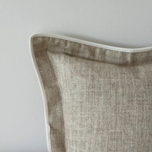 Beige Herringbone Cushion