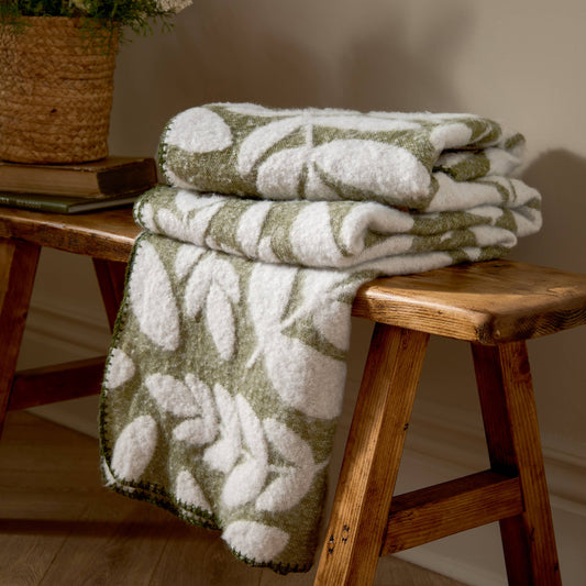 Green Botanical Throw