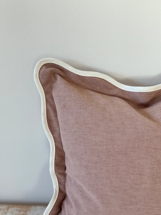 Dusty Pink Scalloped Edge Cushion