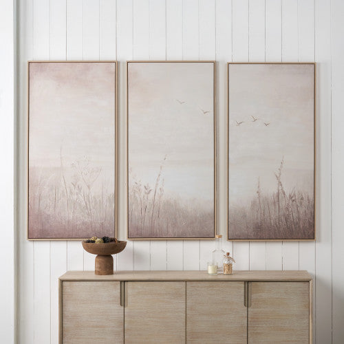 Natural and White Landscape Canvases Set of 3
