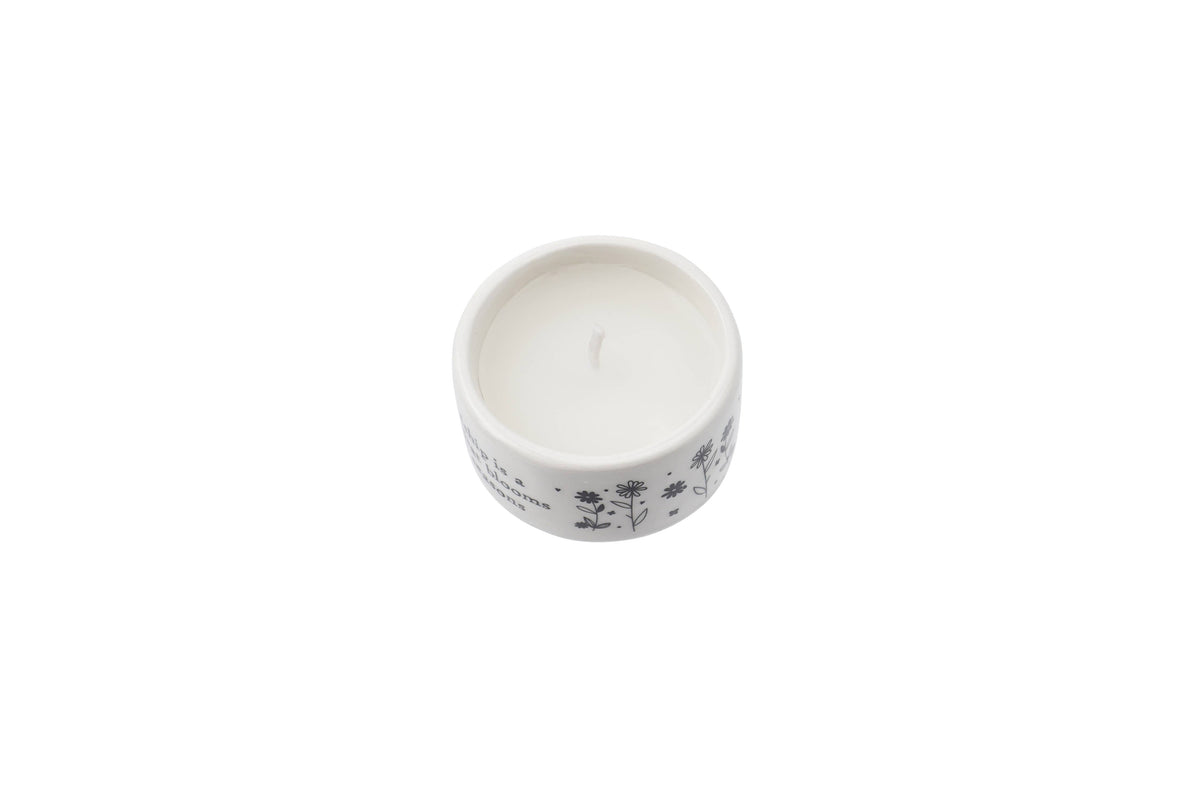 Ceramic Tealight 'Friendship Is A Flower That Blooms In All Seasons'