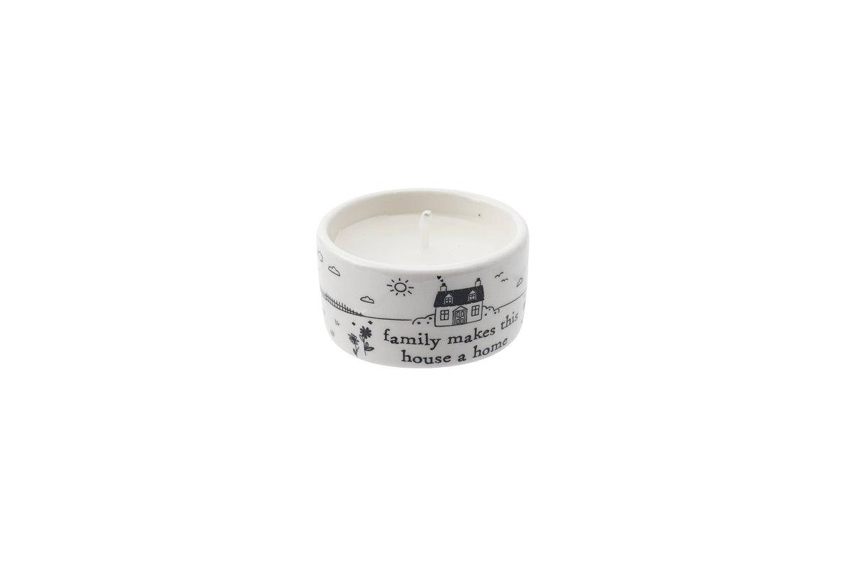 Ceramic Tealight 'Family Makes This House a Home'