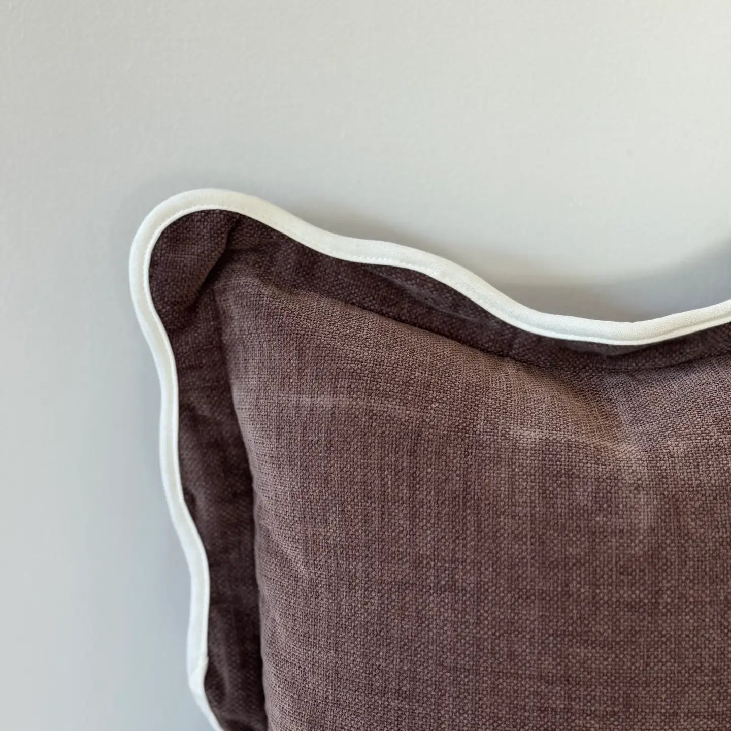 Dark Brown Scalloped Edge Cushion