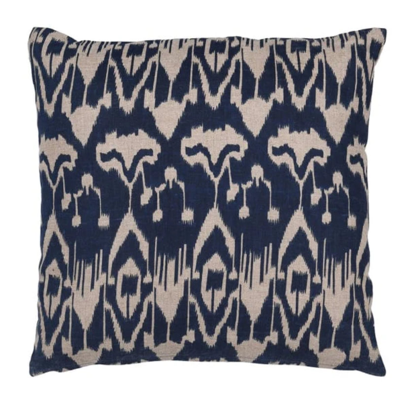 Navy Ikat Cushion
