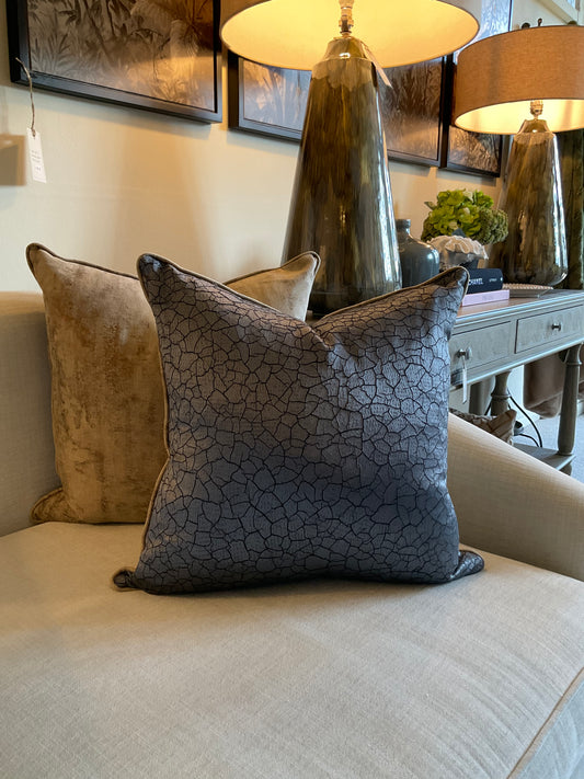 Blue crackle cushion