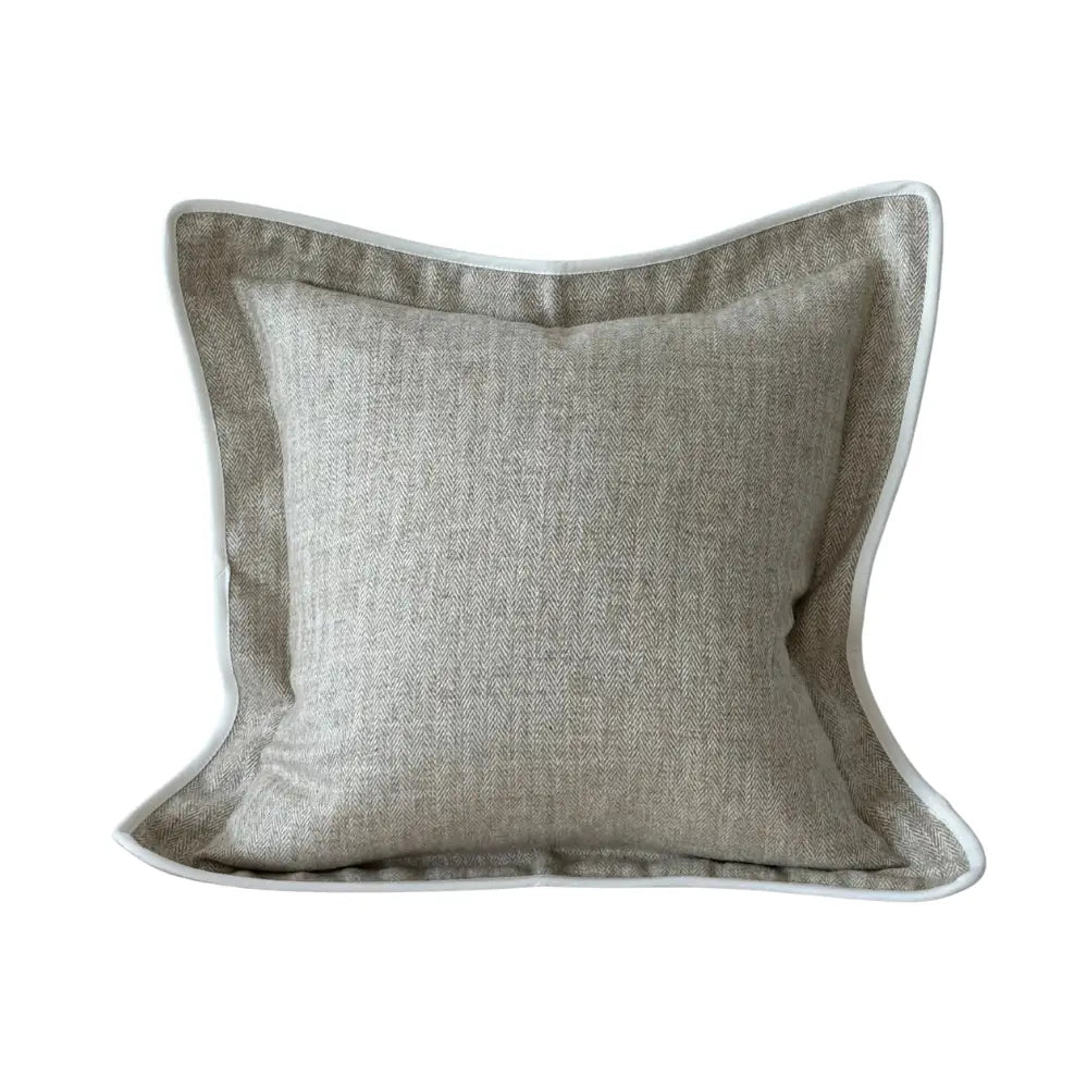 Beige Herringbone Cushion