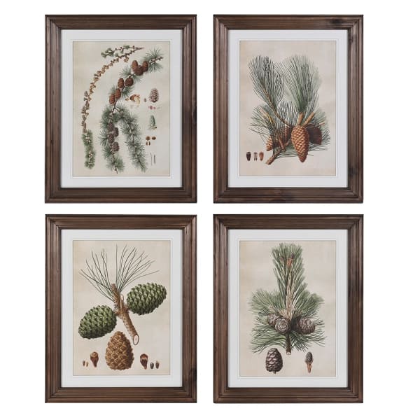 Set of 4 Pinecone Wall Art