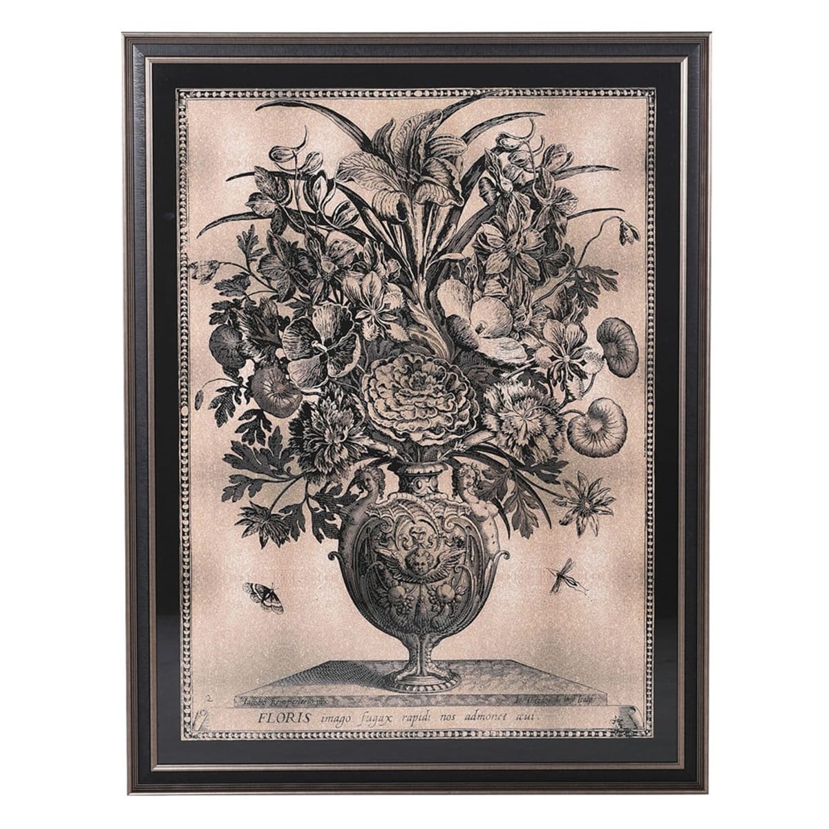 Sepia Flower Vase Framed Picture