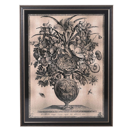 Sepia Flower Vase Framed Picture