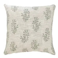 Block Print Flower Cushion - Green