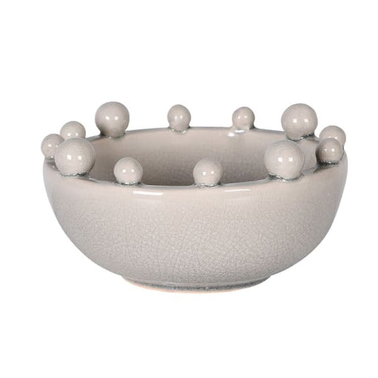 Cream Ceramic Trinket Bobble Edged Bowl - small