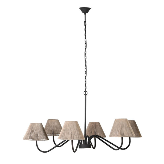 Ludlow 6 Arm Jute Shade Chandelier