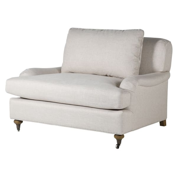 Belgian Roll Linen Love Seat